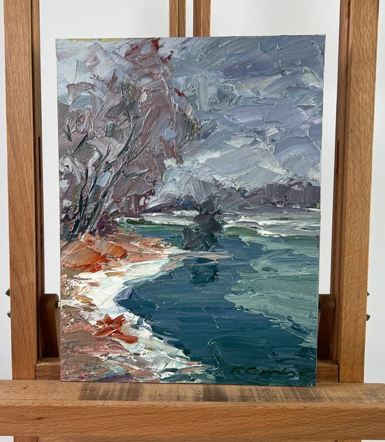 River Against the Backdrop of Snowy Trees