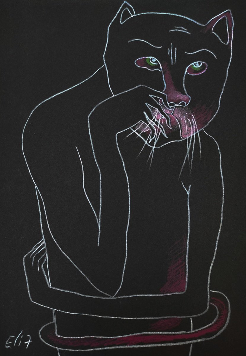 Animal Pencil Drawing By Elisheva Nesis, 9 X 13, Something Went Wrong, Original Artwork