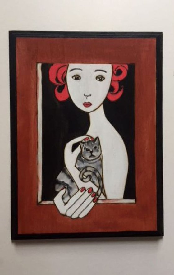 Girl with cat