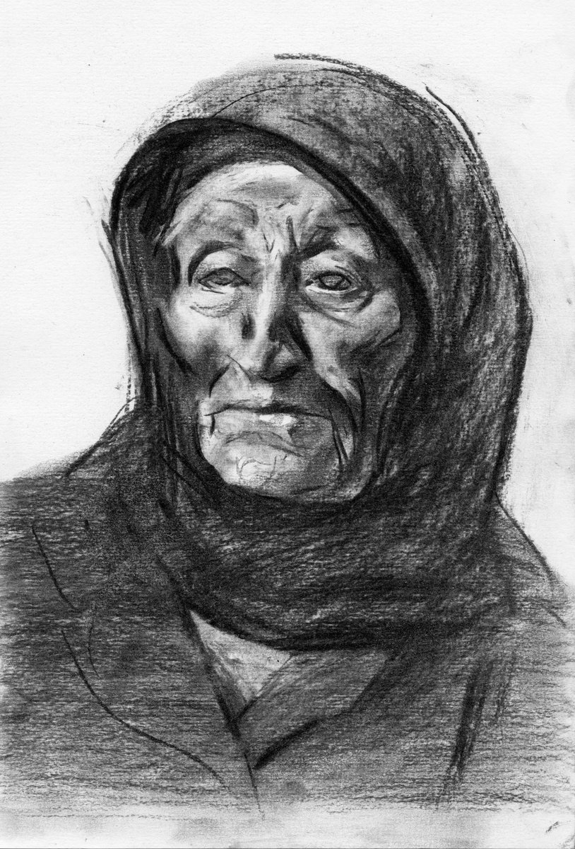 Charcoal Drawing , Atropos - Charcoal Drawing By Anastasia Borodina, 8 X 12, Artwork For Sale On Artfinder
