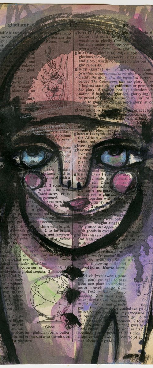 Funky Face 2020-26 - Mixed Media Painting by Kathy Morton Stanion by Kathy Morton Stanion