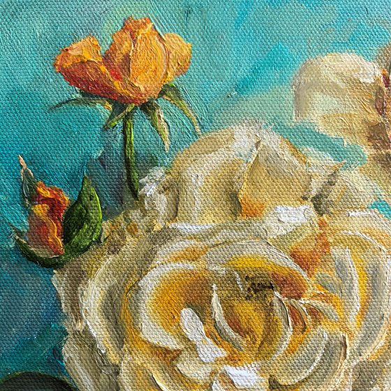 Yellow roses still life