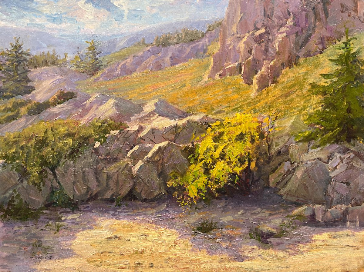 Impressionistic Landscape Oil Painting By Tatyana Fogarty, 24 X 18", Above Lake Tahoe Landscape, Original Artwork