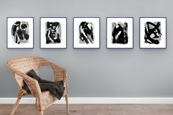 Black and White Abstract Forms