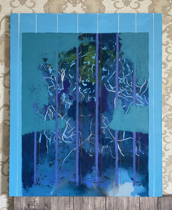 Abstract Face in blue