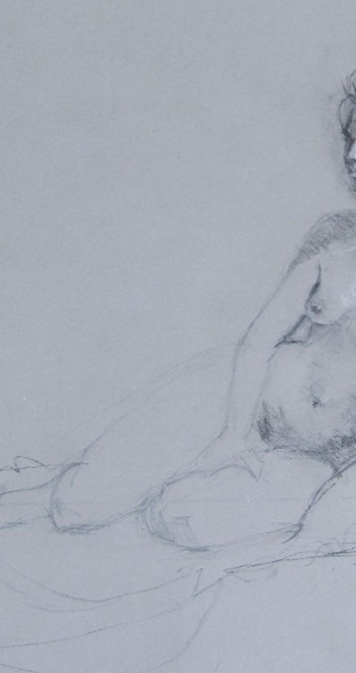 Sitting Female Nude - life drawing by Talya Johnson