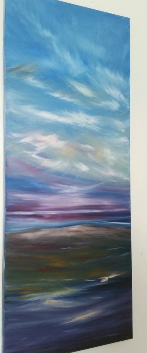 Essence of Vitality  - XL, seascape, landscape, vertical abstract, Modern Art Office Decor Home by Mel Graham