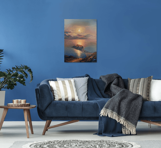 Lake Sevan (60x80cm, oil painting)