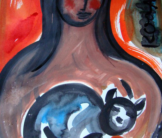 'Woman with Cat'