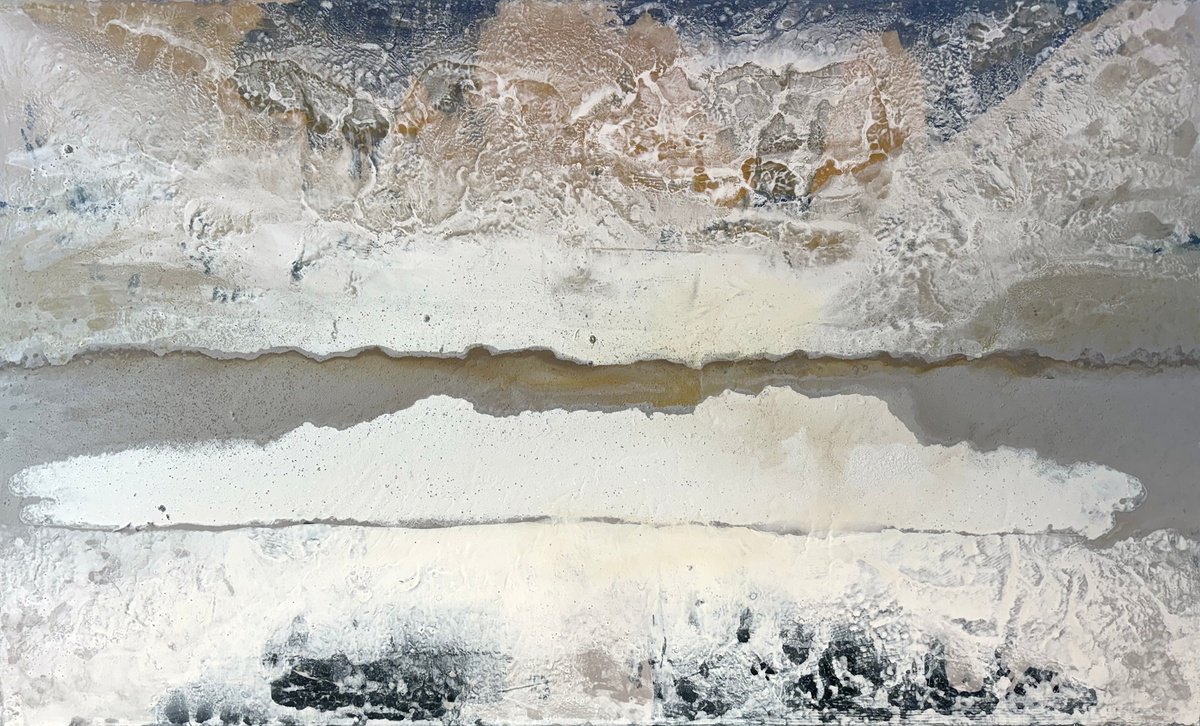 Organic Abstract Acrylic Painting By Andrew Lennon, 60 X 36, Arresting Composition, Original Artwork