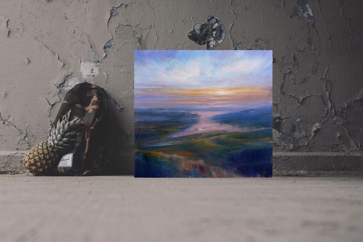 Abstract Landscape Acrylic Painting By Ivan Grozdanovski, 23 X 20, I Miss Light On My Chest, Original Artwork