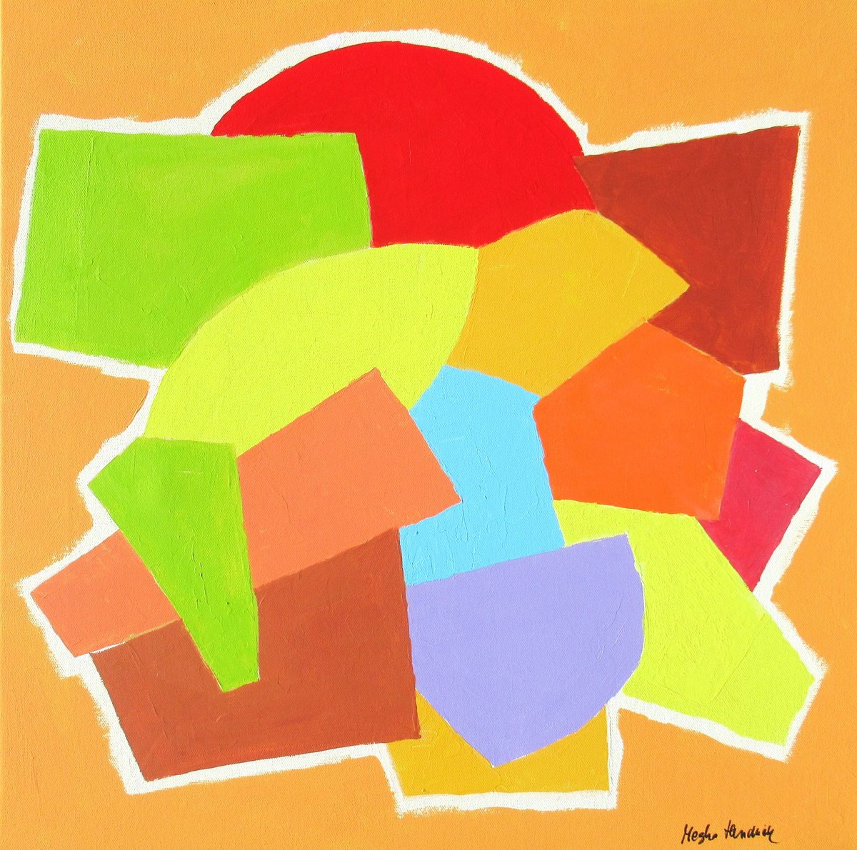 Abstract Acrylic Painting By Megha Hendrick., 20 X 20", Bounty., Original Artwork