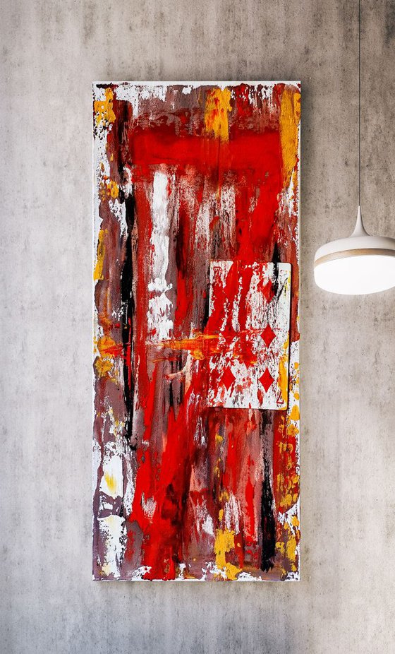 Se7en. Colorful Abstract Expressive Mixed-media Painting by Retne