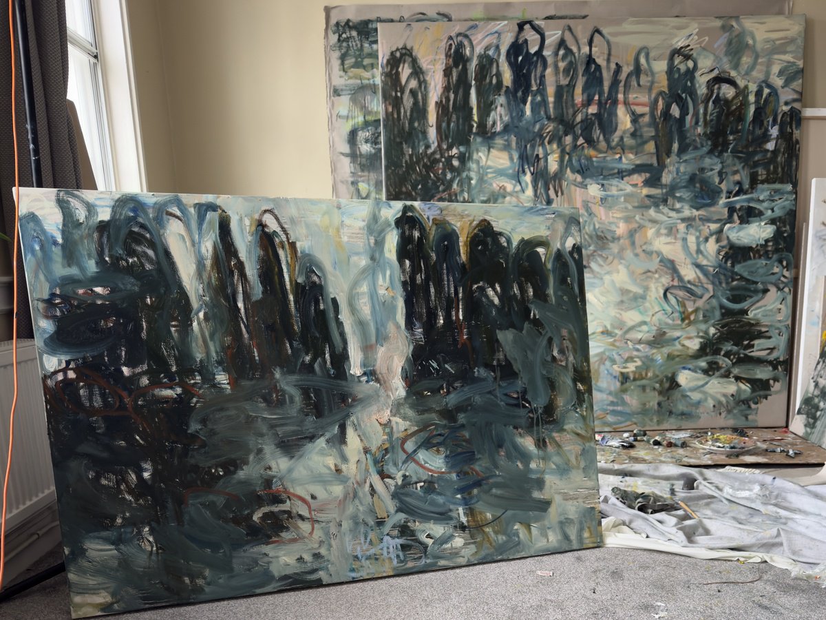 Expressive Oil Painting , Winter Walk By Lilia Orlova-Holmes, 59 X 39, Artwork For Sale On Artfinder