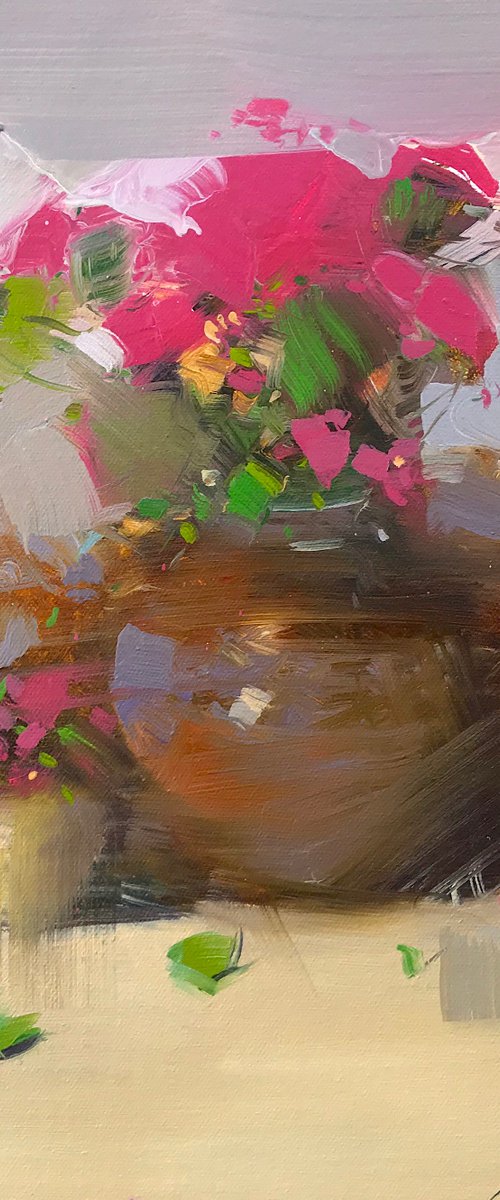 Vase of Flowers, Original oil painting, Handmade artwork, One of a kind by Vahe Yeremyan