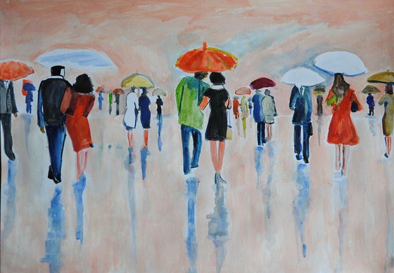 Rainy people 3 / 41.5  x 29.7 cm