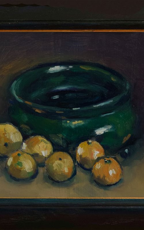 Six Oranges and Bowl by Andre Pallat