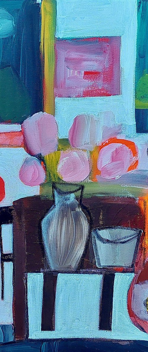 Two Vases of Flowers II by Jan Rippingham