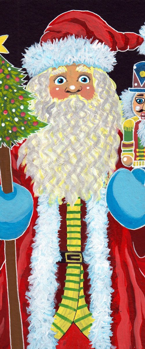 Santa With Nutcracker by Terri Smith