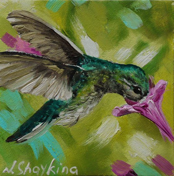 Hummingbird and Pink Flowers Mini Set