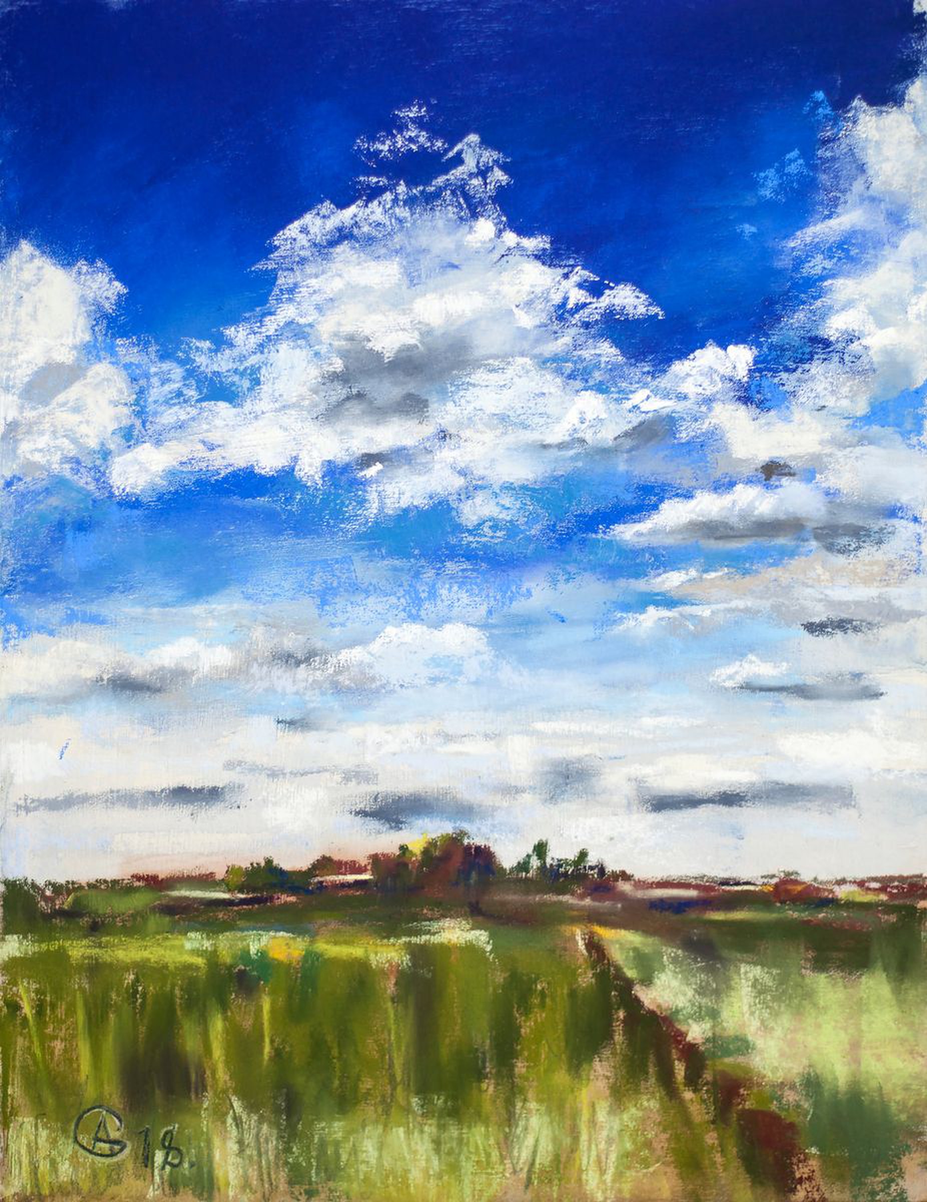 Summer Sky Original Pastel Painting Small Size Artfinder