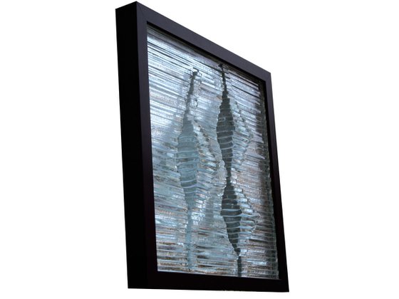 Magnetization - Glass relief panel - original work