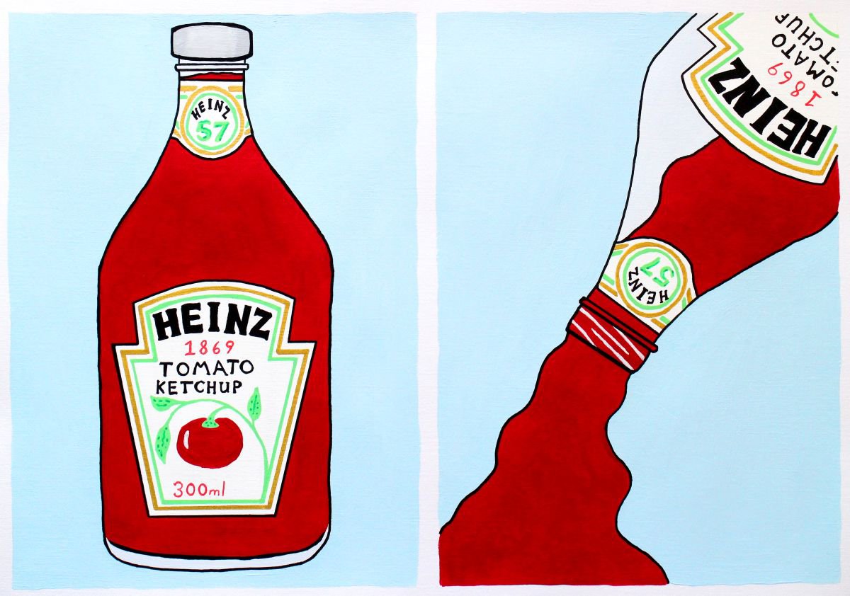 Tomato Ketchup Bottle Two Ways Pop Art Painting On A3 Paper ...