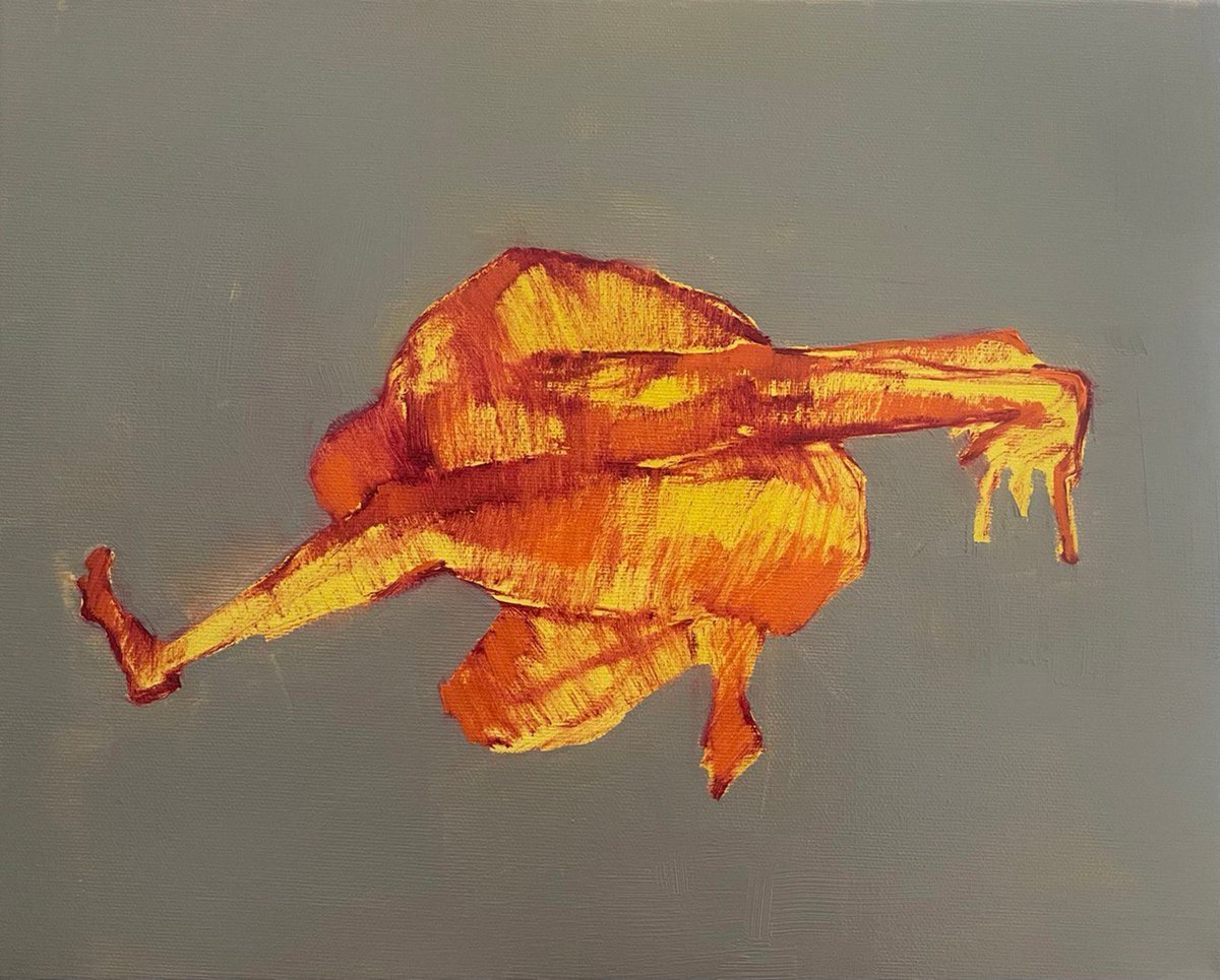 THRUST - GOLDEN MAN PAINTING by Anna Bondar