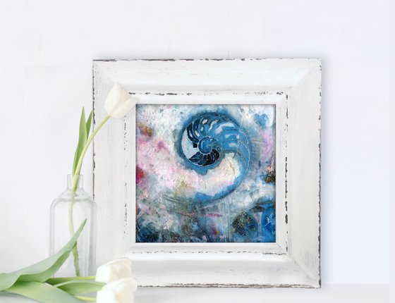 Nature's Tranquility 9 - Abstract Nautilus Shell Painting