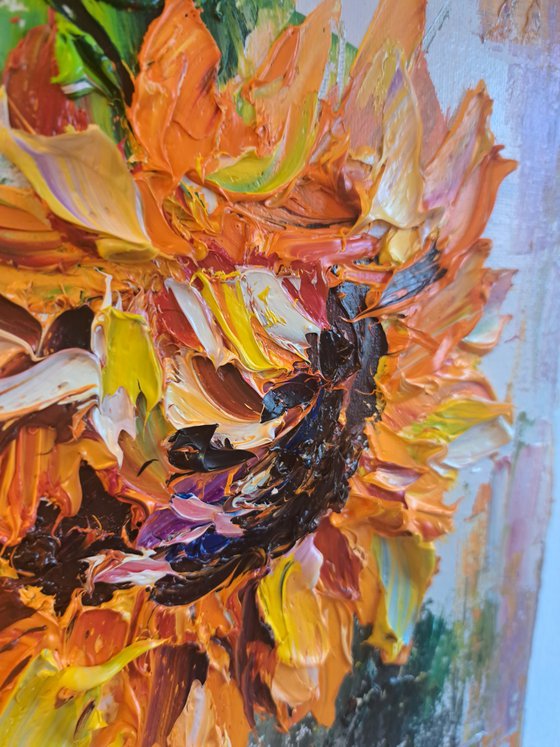 Sunflower impasto