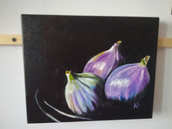 Figs, still life, berry, gift, small oil painting
