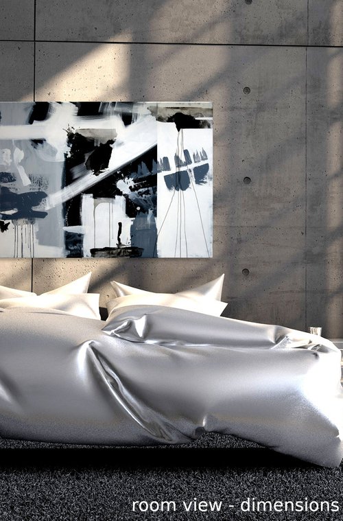 XXL Abstraction No. 02269 black & white by Anita Kaufmann