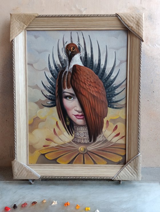 The proud 30x40cm, oil painting, surrealistic artwork