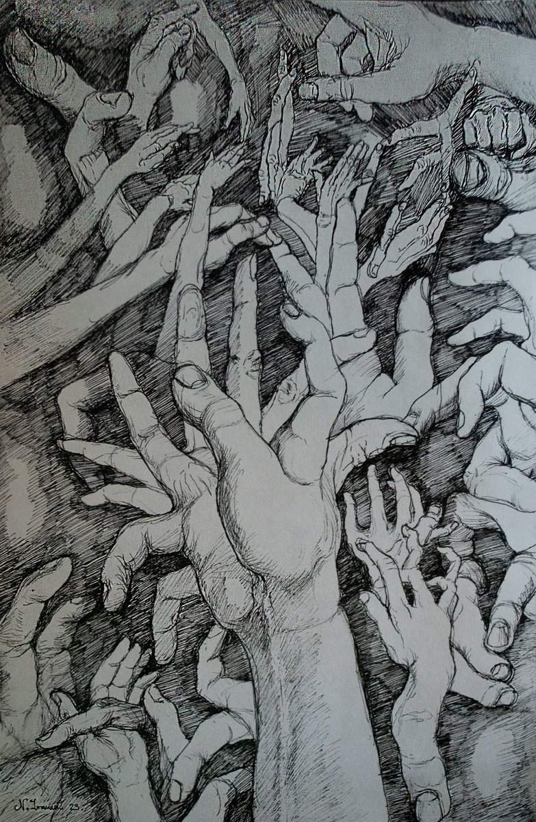 Surrealistic Ink Drawing , Monty Python Tribute By Nikola Ivanovic, 8 X 12, Artwork For Sale On Artfinder