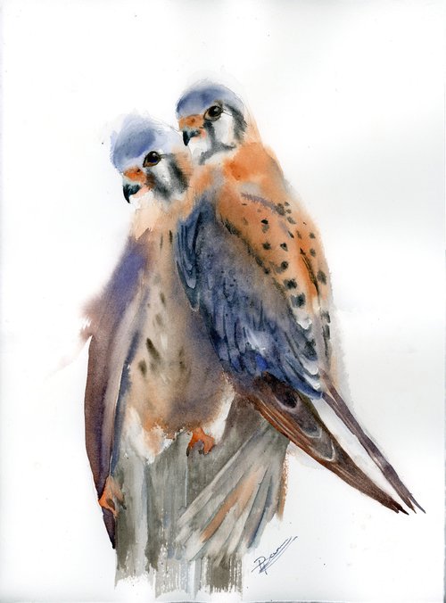 Two Krestel birds by Olga Tchefranov (Shefranov)