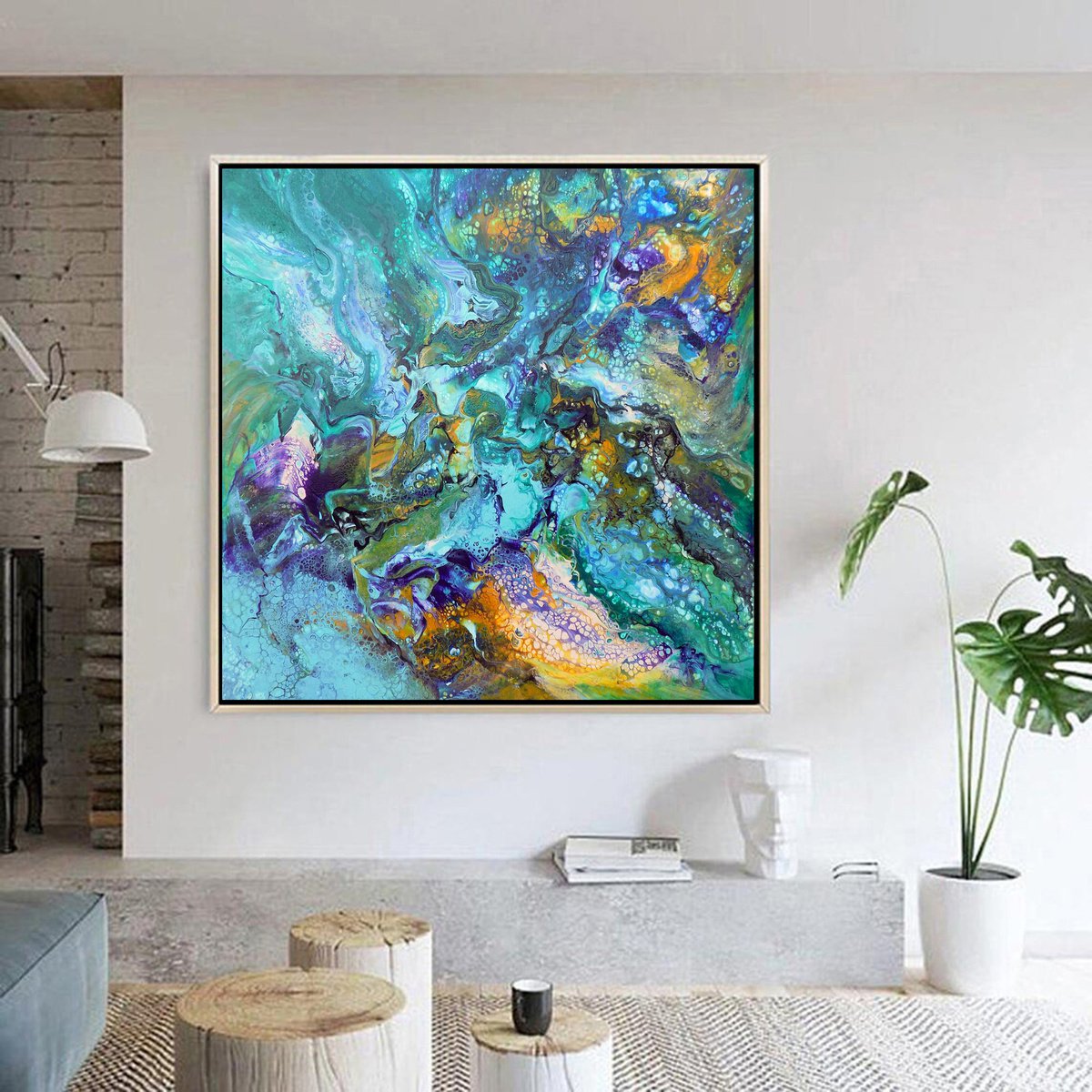 Large modern abstract painting art - Imagination Acrylic painting by ...