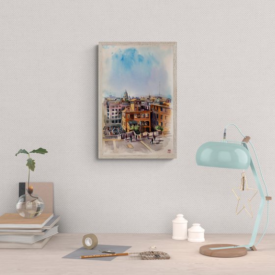 Morning Above the Spanish Steps
