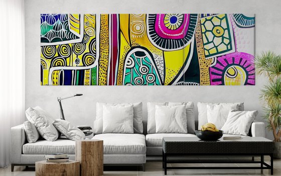 TRiptych Geometric abstraction #45