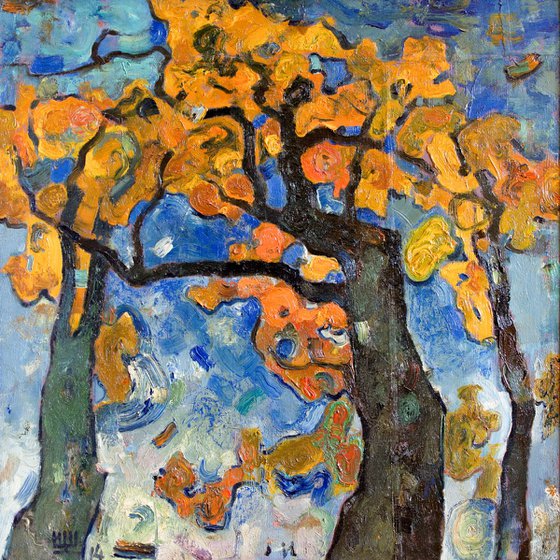 "Autumn oaks". 2014. Oil on canvas. 90x90cm.