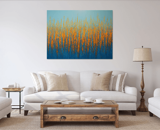 Blue Orange Flowers