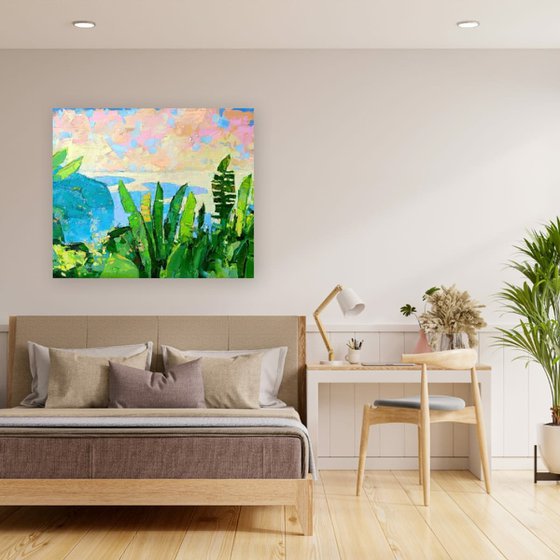 LANDSCAPE WITH BANANA LEAVES