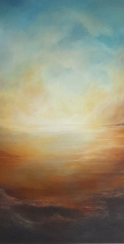 THE AWAKENING VI (Large Abstract/Impressionist Oil Painting - 100CMS X 80CMS X 4.5CMS) by Gillian Luff
