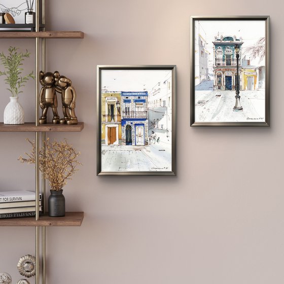 Valencia's Sunlit Pai(Diptych)