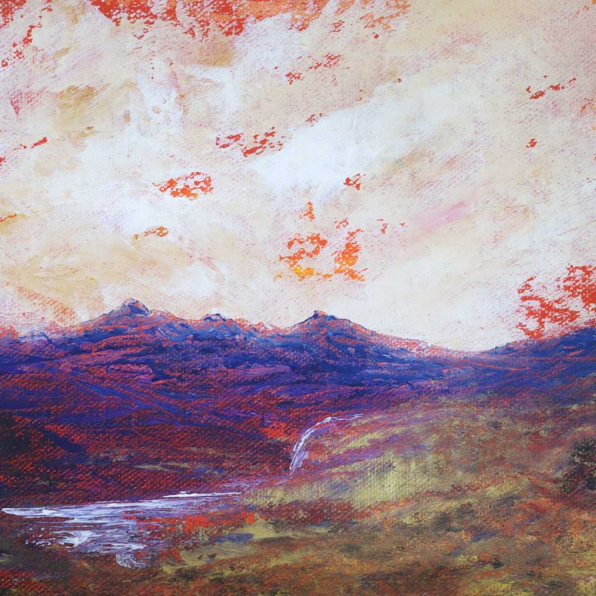 Impressionistic Landscape Oil Painting By Oconnart, 10 X 10", Allt Dearg, Scotland, Original Artwork