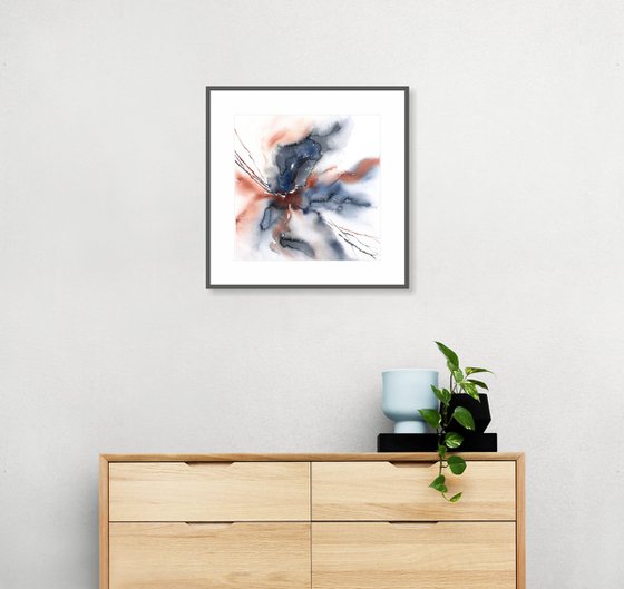 Blue abstract flower
