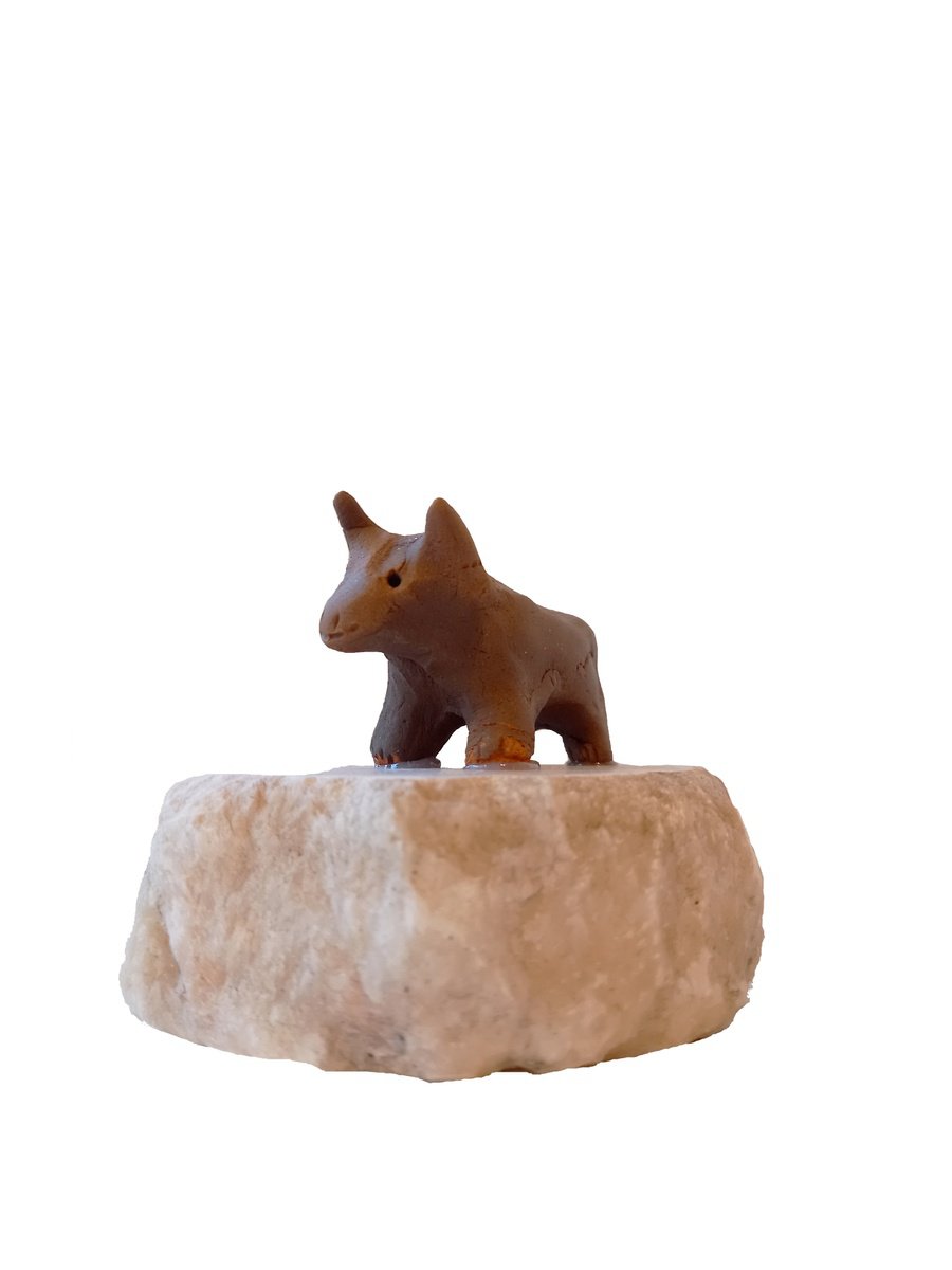 Impressionistic Animal Clay Sculpture By Rasho Mitev, 4 X 3", "Baby Calf", Original Artwork