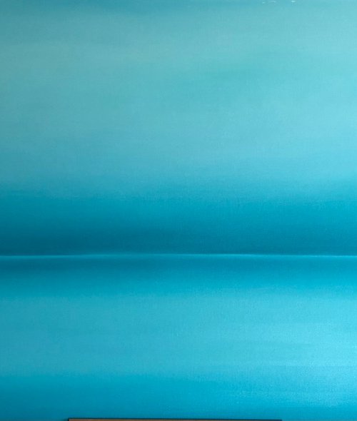 Horizon in Turquoise Light - sea, water, sky by Nataliia Krykun