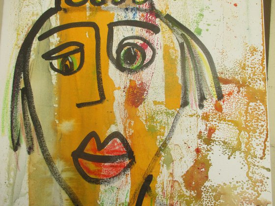 expressive golden queen, girl portrait 47,2 x 19,6 inch