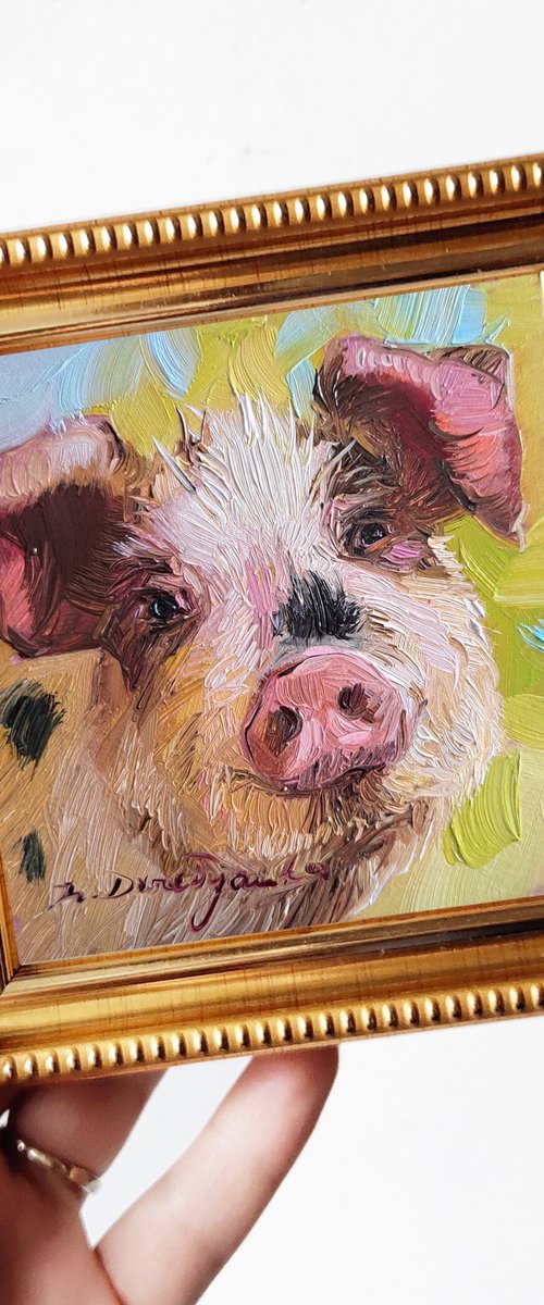 Pig painting by Nataly Derevyanko