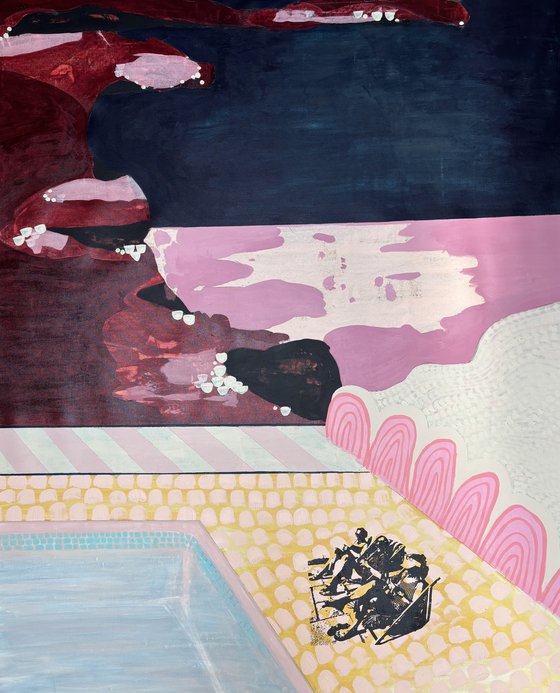 Knitting at the pool